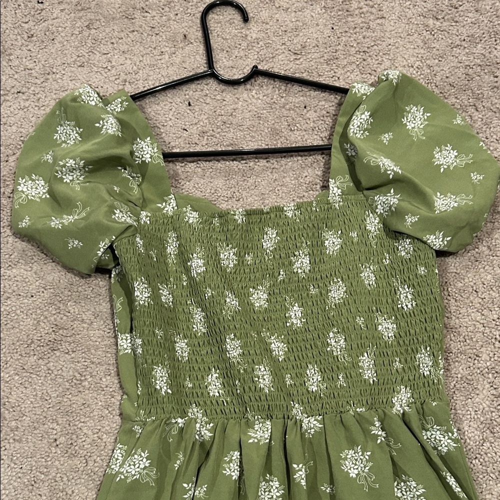 Chic Olive Floral Maxi Dress - Picture 13 of 15